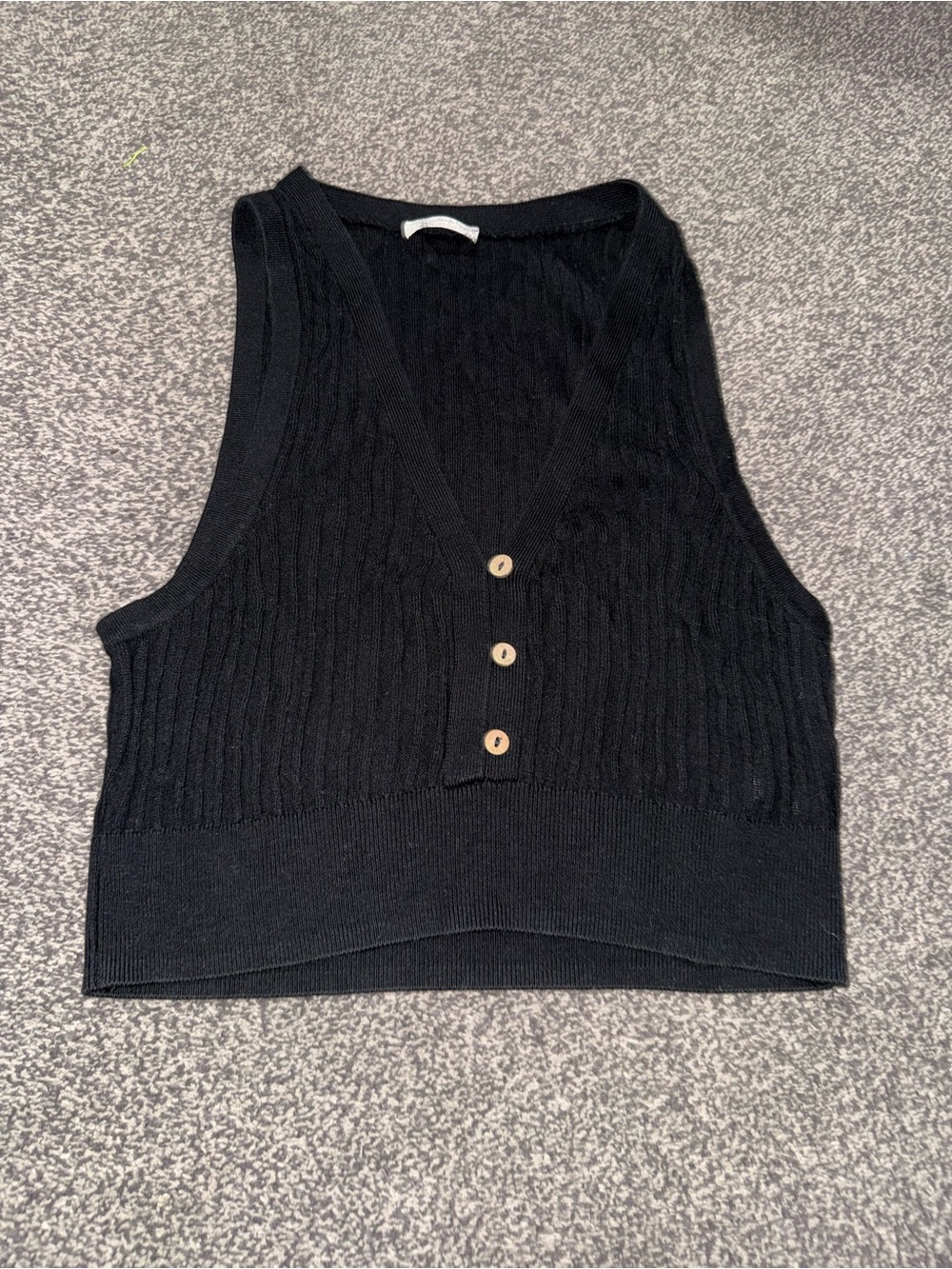 Free People Intimately Women’s Ribbed Knit Sweater Vest Tank Top Black XS Boho